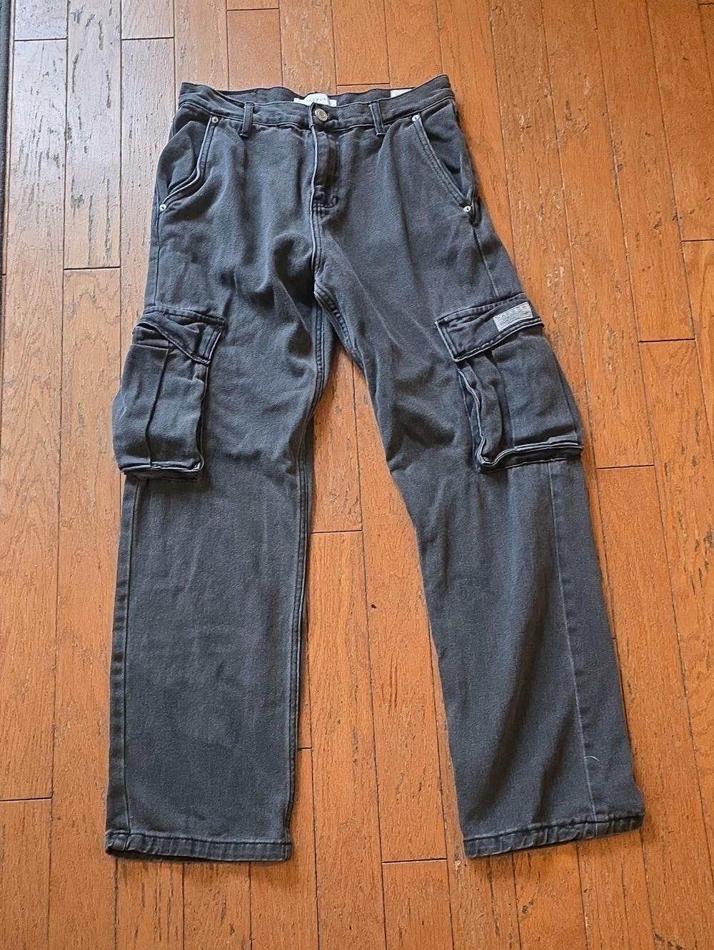 PacSun Men's Charcoal Cargo Pants with Utility Pockets